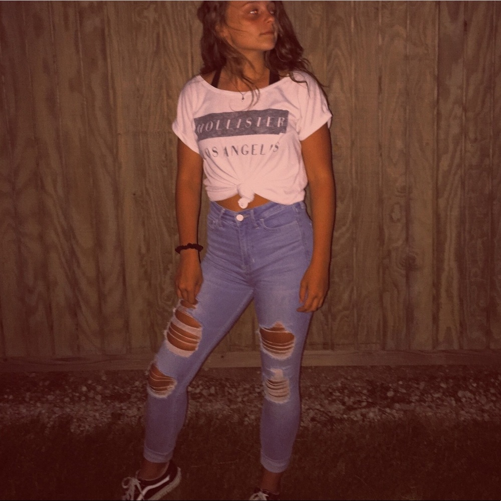 Hollister jeans- high waisted super stretchy